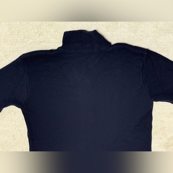 Vintage Agnes b. Homme Cardigan Sweater Full Zip Merino Wool Rib Knit Slim Sz 2 - Picture 12 of 15